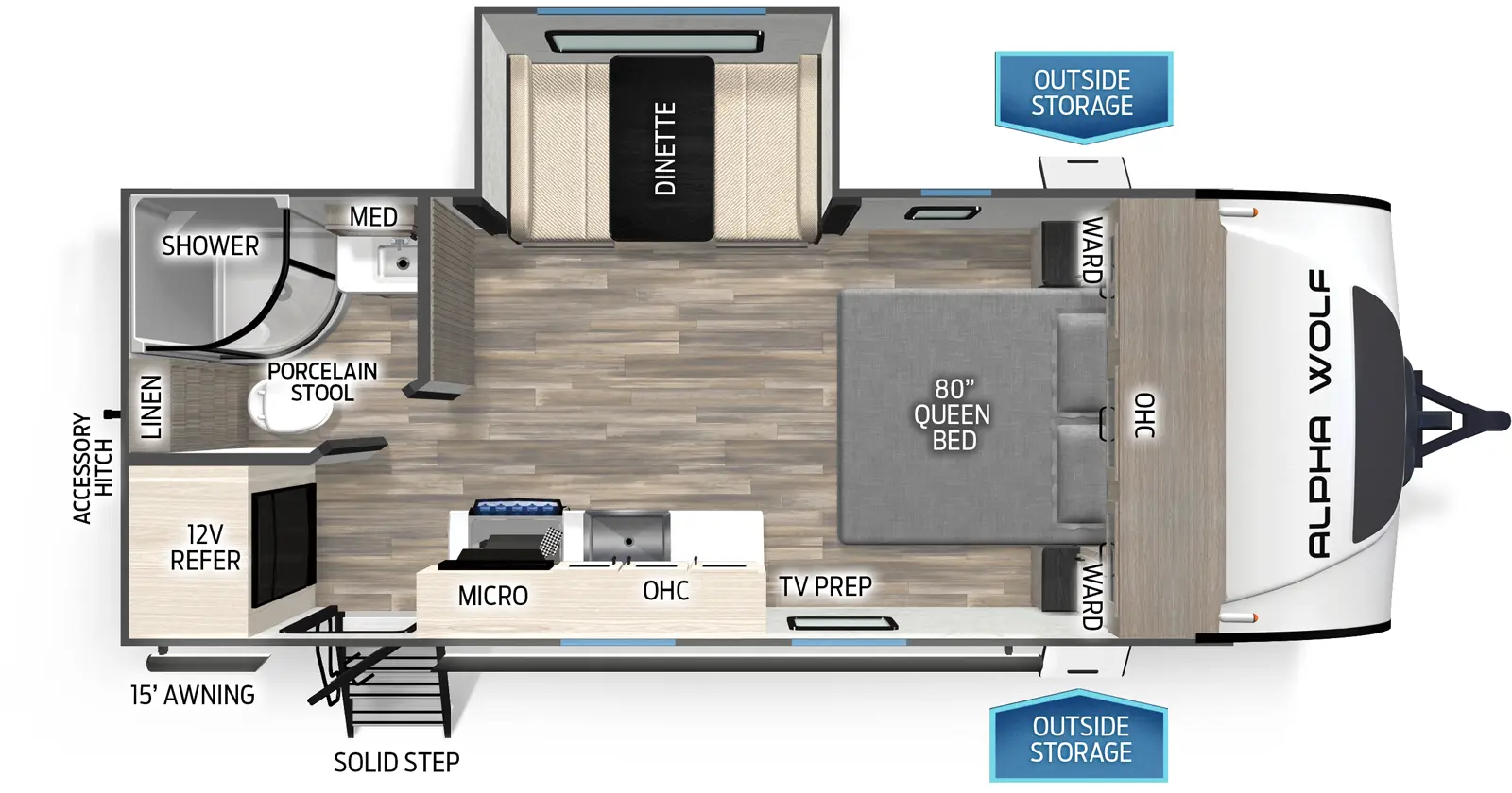 Alpha Wolf 17CB Floorplan